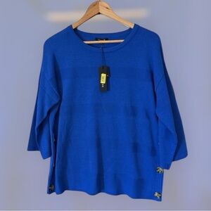 Vision 155 Long Sleeve Knit Box Sweater Women's M Blue NWT